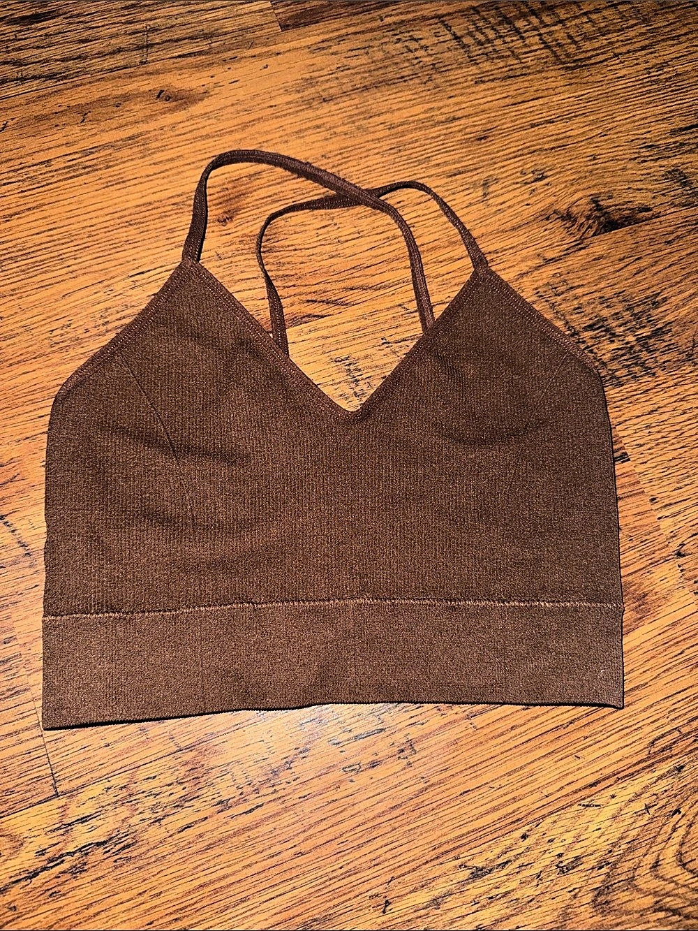 Brown Lace-Up Crop Top Size Medium 22.1.M.1
